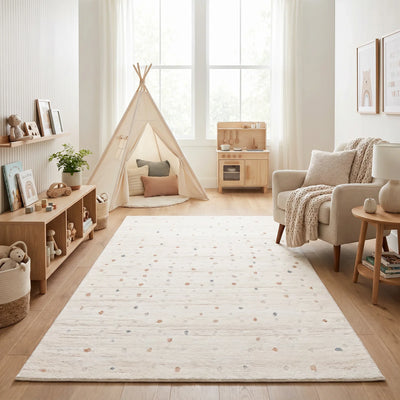 שטיח נקודות 01 קרם, Dreamy Morning Glow, styled props.
