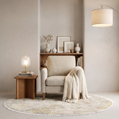 שטיח נול בוטיק 34 בז' עגול | Nool boutique, Dreamy Morning Glow, styled props.