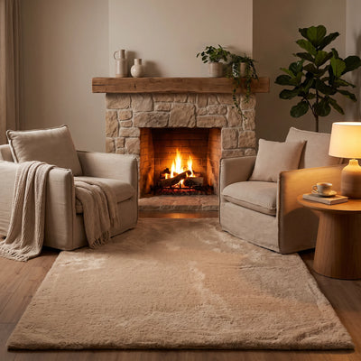 שטיח שאגי פרווה 01 בז' | Shagy, Cozy Evening Mood, styled props.