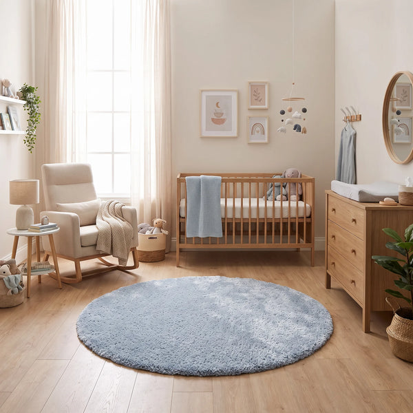 שטיח שאגי טאץ' 01 BLUE, Dreamy Morning Glow, styled props.