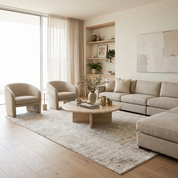 שטיח הריטאז' 21 בז' | Heritage, Dreamy Morning Glow, styled props.