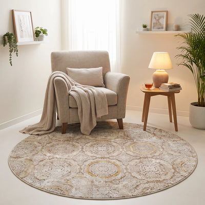 שטיח קראון 149 בז'/זהב | Crown Boutique, Dreamy Morning Glow, styled props.