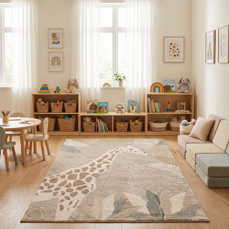 שטיח ג'ירף 01 אפור, Dreamy Morning Glow, styled props.