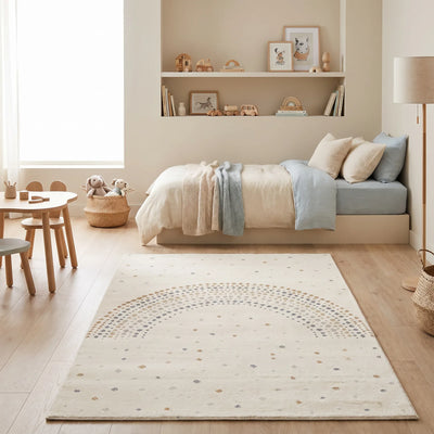 שטיח קשת מנקודות 01 קרם, Dreamy Morning Glow, styled props.