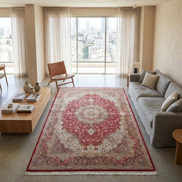 שטיח קום משי 08 אדום | QOM, Dreamy Morning Glow, styled props.