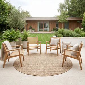 שטיח גארדן  09 עגול בז' | Garden, Dreamy Morning Glow, styled props.