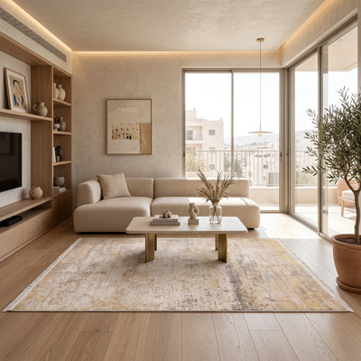 שטיח טרה בוטיק 01 בז'\חרדל  | TERRA BOUTIQUE, Dreamy Morning Glow, styled props.