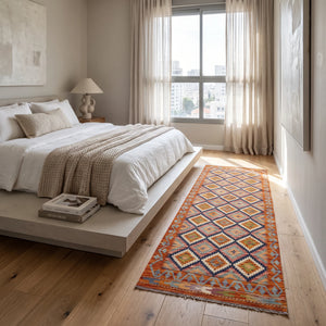 שטיח קילים אפגני 00 צבעוני 206*85, Dreamy Morning Glow, styled props.