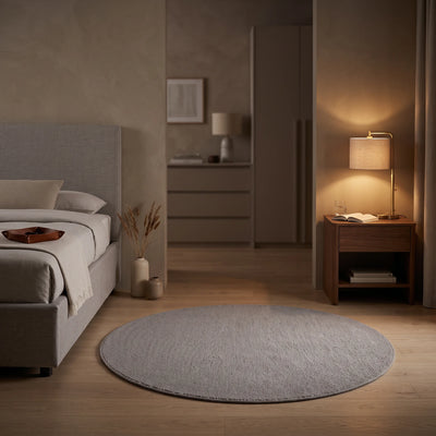 שטיח סווינג 01 אפור עגול | Swing, Cozy Evening Mood, styled props.