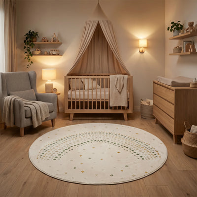 שטיח קשת מנקודות 01 קרם עגול | KIDS, Cozy Evening Mood, styled props.