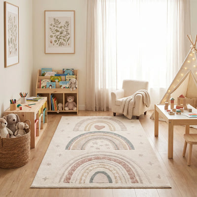 שטיח קשתות 01 קרם, Dreamy Morning Glow, styled props.