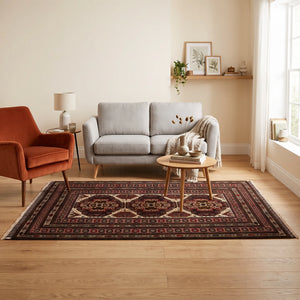 שטיח בלוץ' פרסי אדום 200*122 | Baluch, Dreamy Morning Glow, styled props.
