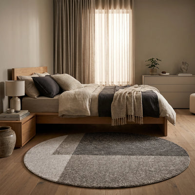 שטיח טלרה 01 אפור עגול| Talara, Cozy Evening Mood, styled props.