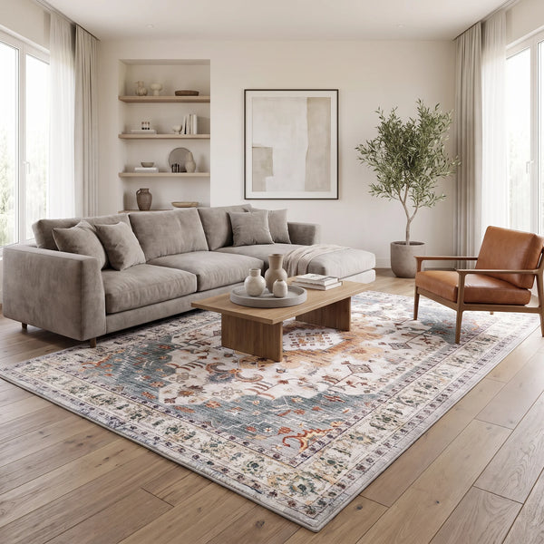 שטיח רחיץ מלטה  02 צבעוני | Malta Washable Rug, Dreamy Morning Glow, styled props.