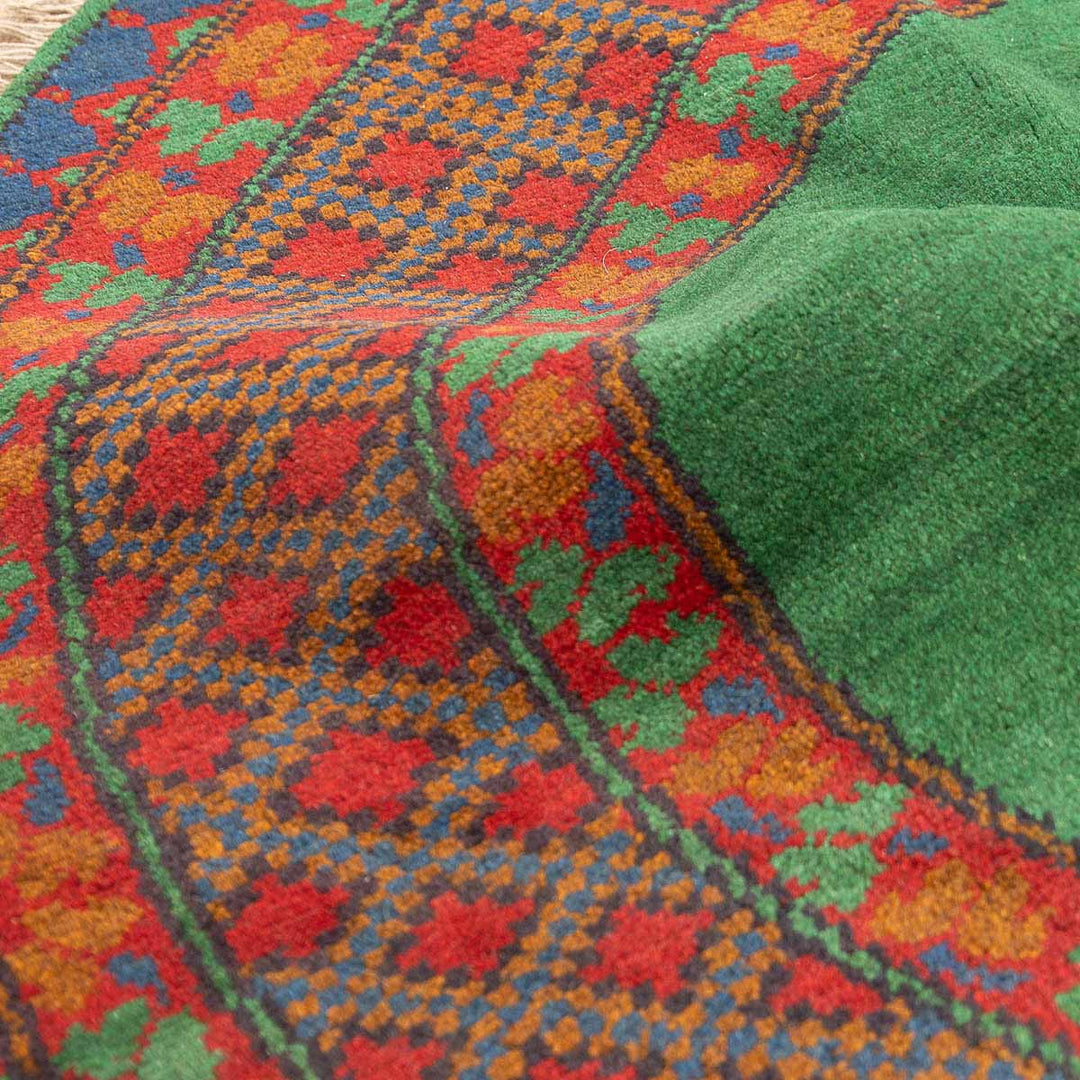 שטיח אפגני רגל פיל 00 ירוק  145*143