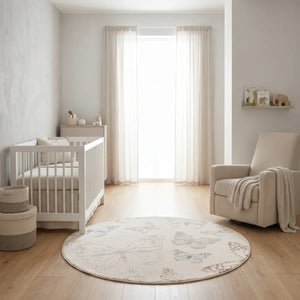 שטיח פרפר 01 קרם עגול, Dreamy Morning Glow, styled props.