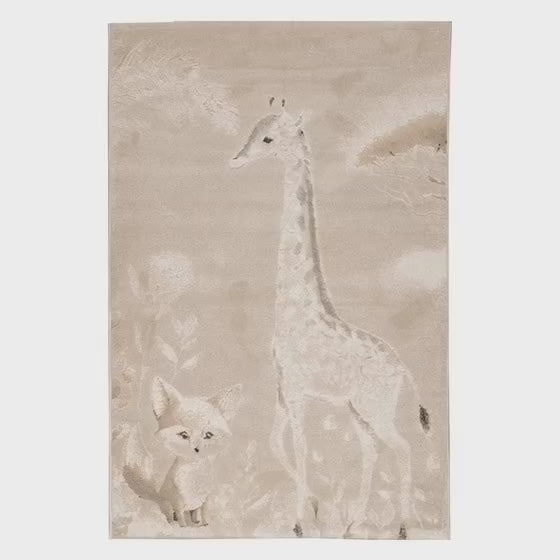 שטיח ג'ירף ושועל 01 בז'