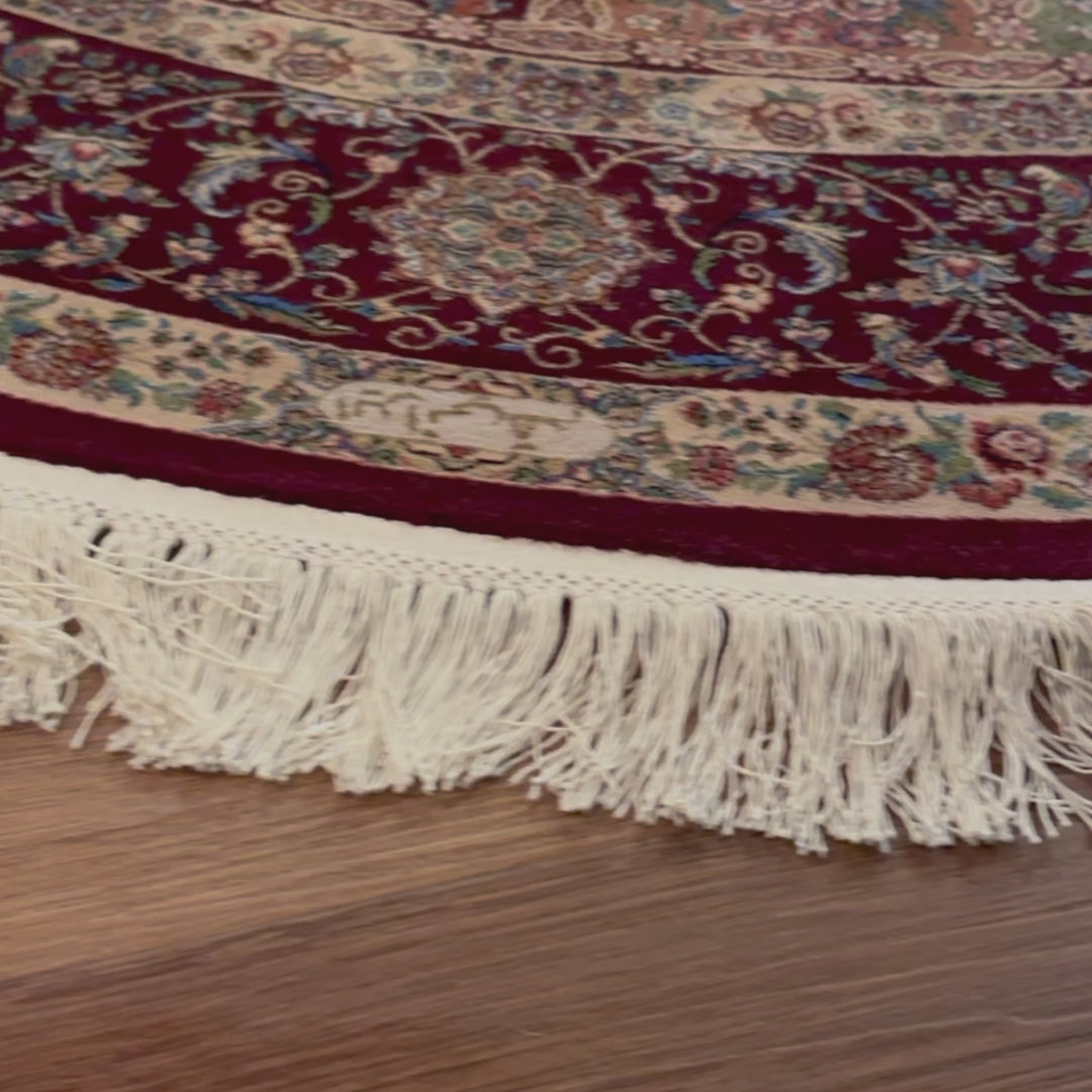 שטיח קום משי ירוק 14 צבעוני | QOM