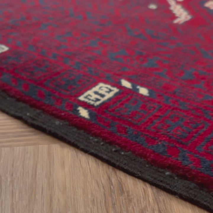 שטיח אפגנן קונדוז 00 אדום 246*151 | Afghan Kunduz Hand-Knotted