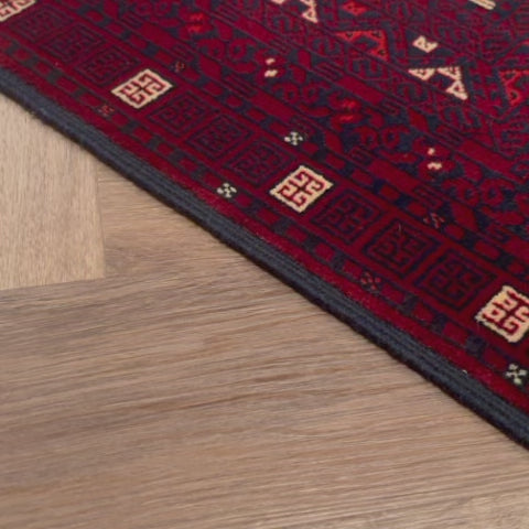 שטיח אפגנן קונדוז 00 אדום 242*166 | Afghan Kunduz Hand-Knotted