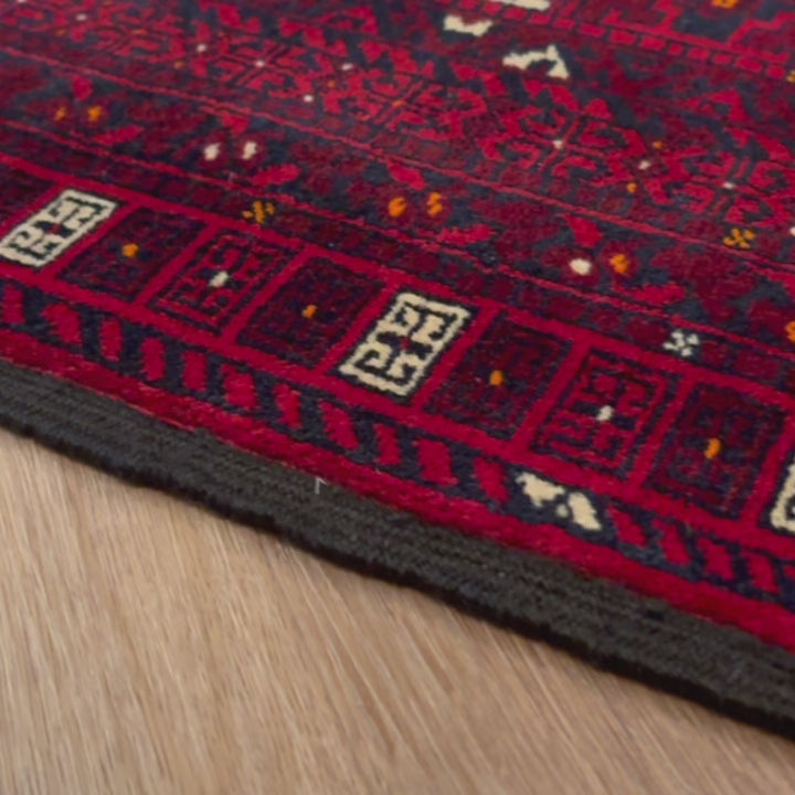 שטיח אפגנן קונדוז 00 אדום 246*159 | Afghan Kunduz Hand-Knotted